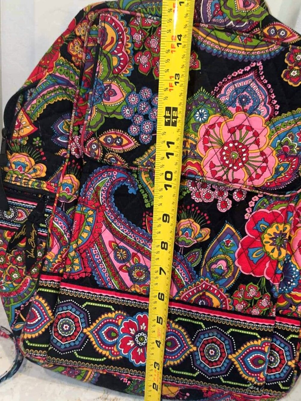 Vera Bradley Multicolor Floral Quilted Backpack w/Bonus UD Holder 17x14", EUC - Picture 16 of 16